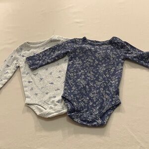 Floral and Gray Kids Bodysuit Set